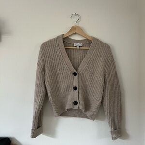& Other Stories Beige Crop Cardigan Sweater (Wool Blend)
